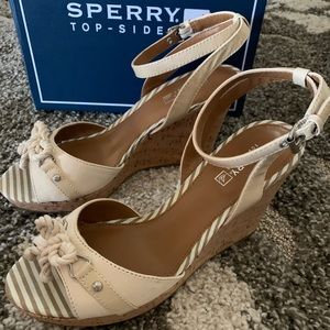 Sperry Wedge Sandals Portsea Ivory size 9